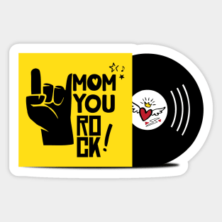 Mom You Rock! Sticker